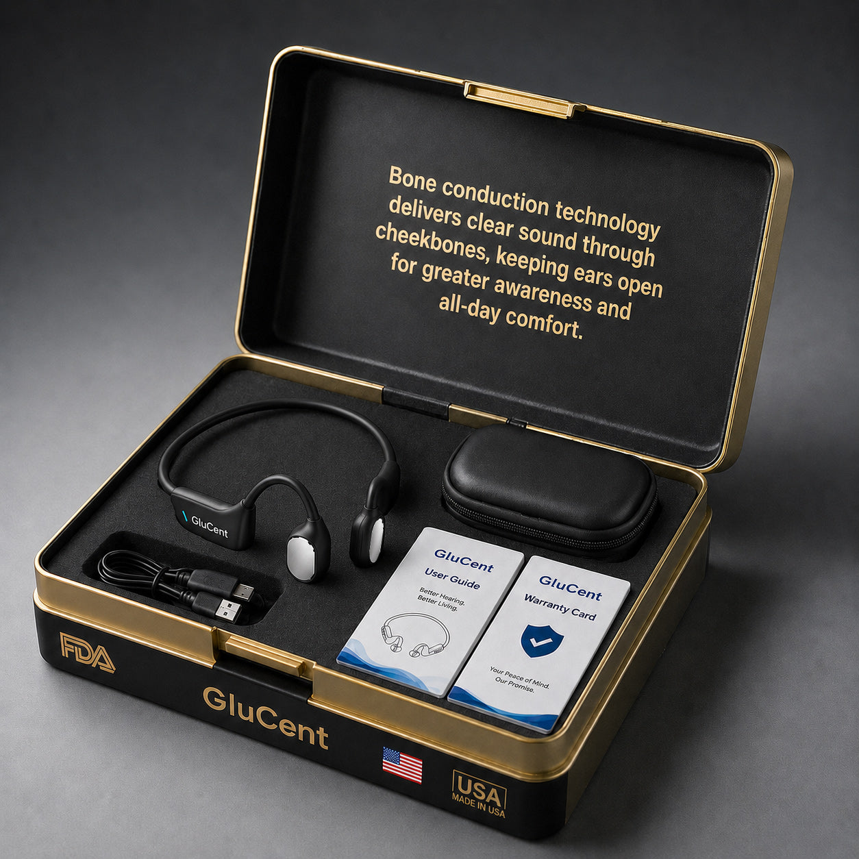 🔥 Final 2 Hours : Only Limited Stock Left🏆GluCent® Bone Conduction Smart Hearing Headphones （Mayo Clinic Recommended）