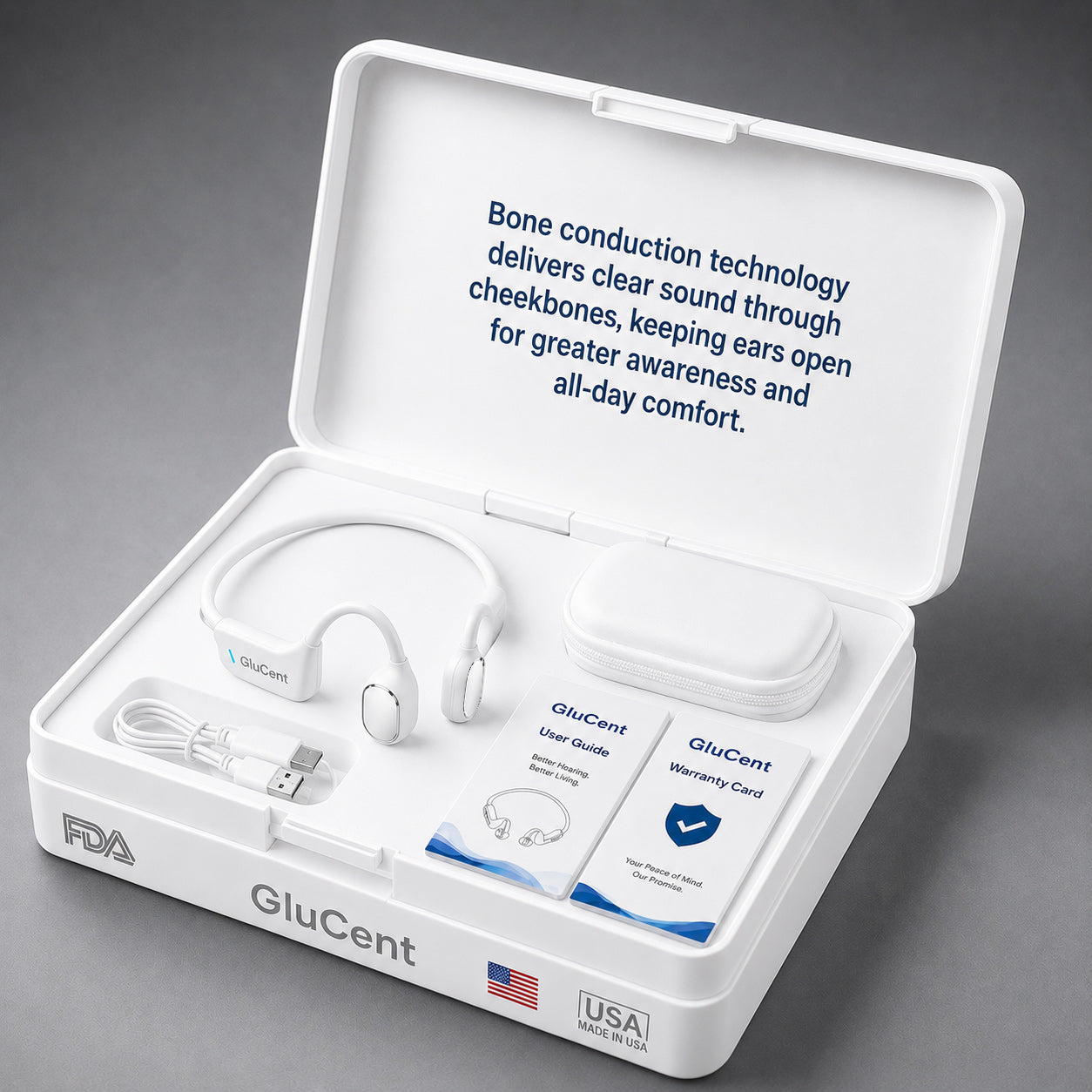 🔥 Final 2 Hours : Only Limited Stock Left🏆GluCent® Bone Conduction Smart Hearing Headphones （Mayo Clinic Recommended）